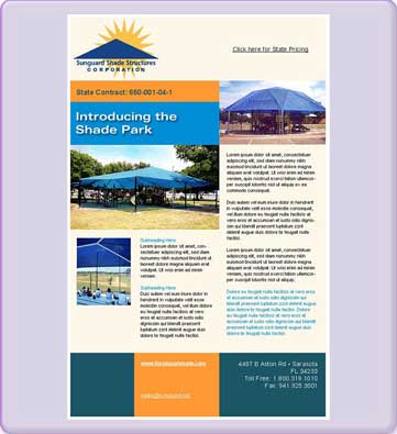 Sunguard Shade Structures Corporation Email Campaign Template